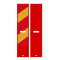 Traffic panel flat | film RA1/A | on one side indicating left | red / yellow